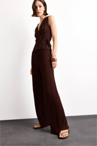 بنطرون منسوج قصة مريحة برجل عادي