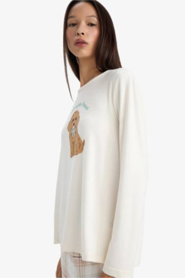 Regular Fit Printed Top Bottom 2 Piece Pajama Set