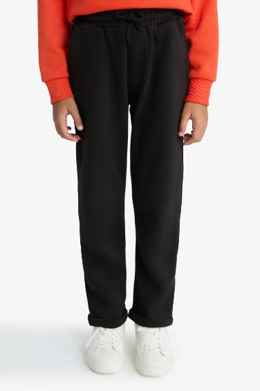 Pantalon de survêtement droit en piqué à taille élastique pou garçon