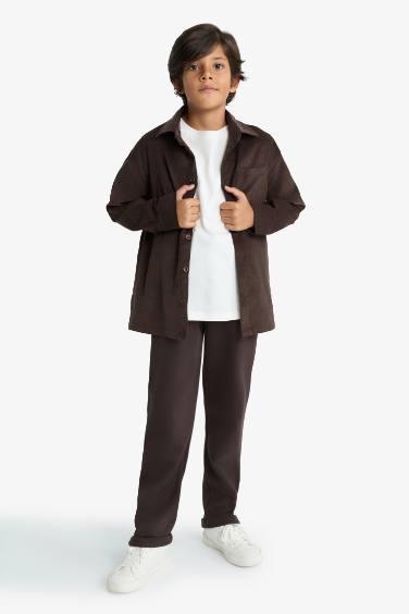 Boy Elastic Waist Straight Leg Pique Sweatpants