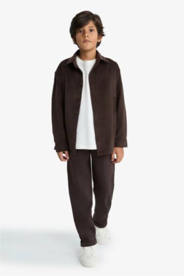 Boy Elastic Waist Straight Leg Pique Sweatpants