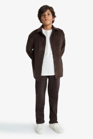 Boy Elastic Waist Straight Leg Pique Sweatpants