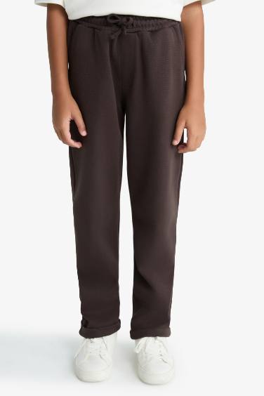 Boy Elastic Waist Straight Leg Pique Sweatpants
