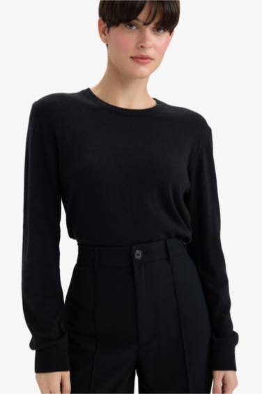 Yün Karışımlı Bisiklet Yaka Triko Kazak