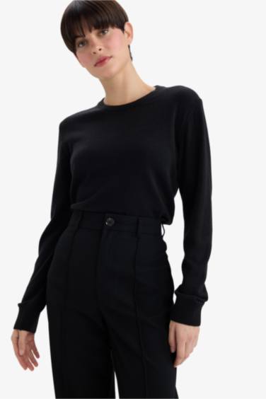 Yün Karışımlı Bisiklet Yaka Triko Kazak