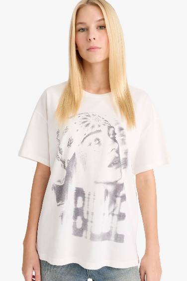Coool Billie Eilish Oversize Geniş Kalıp Sırt Baskılı Kısa Kollu Tişört