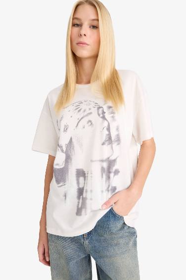 Coool Billie Eilish Oversize Geniş Kalıp Sırt Baskılı Kısa Kollu Tişört