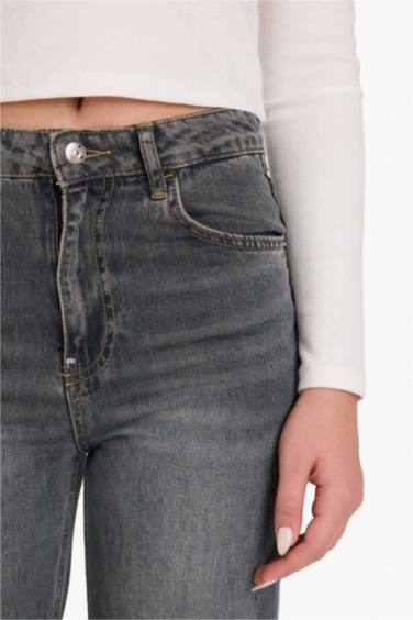 %100 Pamuk 90's Wıde Leg Yüksek Bel Uzun Jean Pantolon - Görsel 5