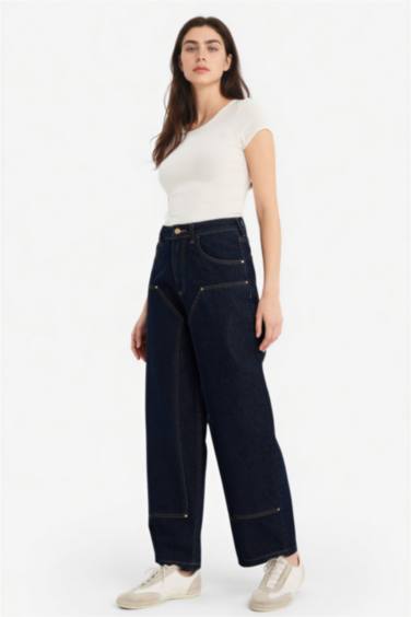 Barrel Fit High Waist Long Jeans