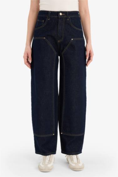 Barrel Fit High Waist Long Jeans