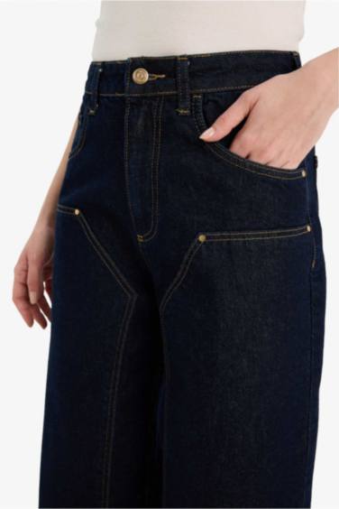Barrel Fit High Waist Long Jeans