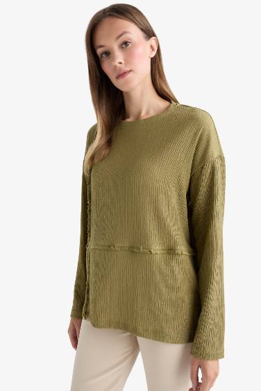 Relax Fit Crew Neck Crepe T-Shirt