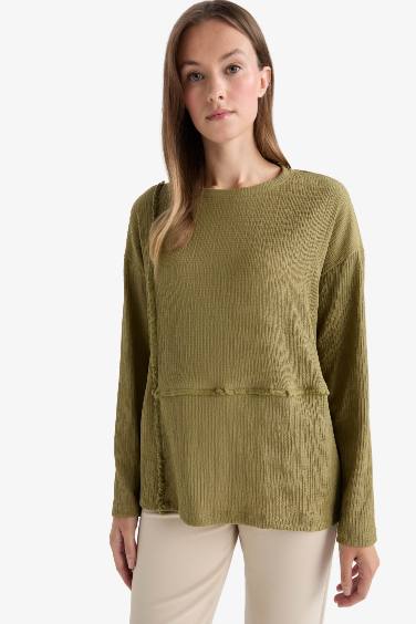 Relax Fit Crew Neck Crepe T-Shirt