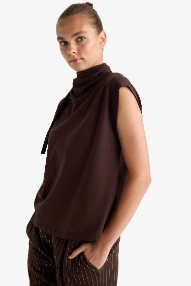 Slim Fit Half Turtleneck Blouse