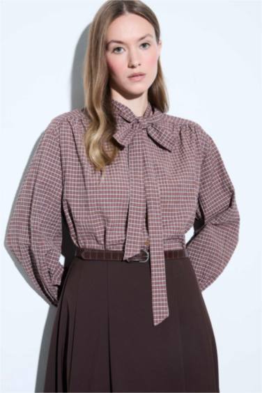 Regular Fit Kareli Flanel Uzun Kollu Tunik