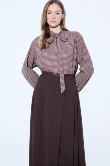 Regular Fit Kareli Flanel Uzun Kollu Tunik