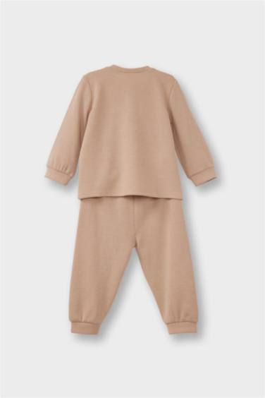 Erkek Bebek Pijama Takımı Uzun Kollu Waffle Üst Uzun Alt