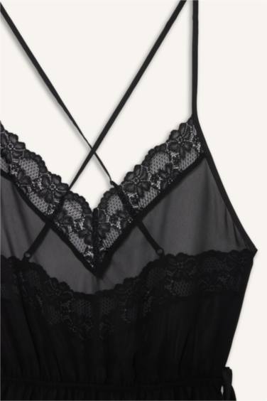 جمبسوت شيفون قصة عادية بياخة V بحمالات