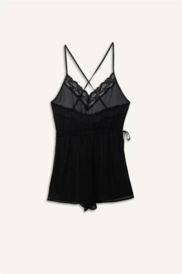 جمبسوت شيفون قصة عادية بياخة V بحمالات