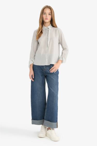 Regular Fit Shirt Collar Long Sleeve Shirt