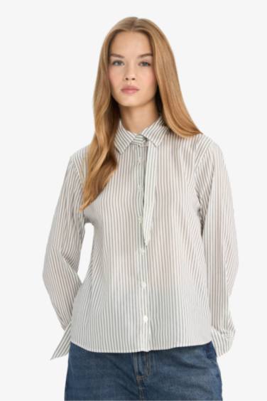 Regular Fit Shirt Collar Long Sleeve Shirt