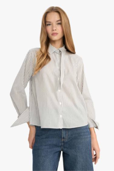 Regular Fit Shirt Collar Long Sleeve Shirt