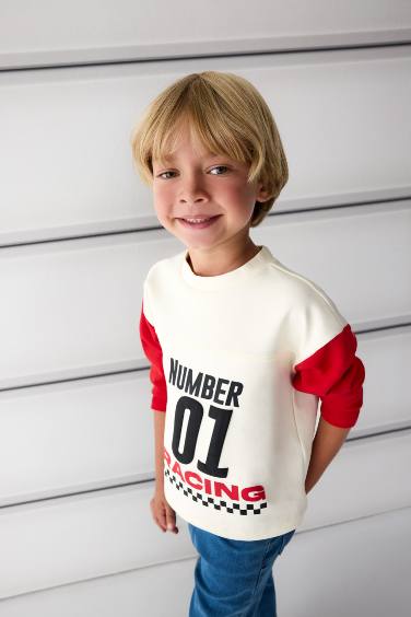 Сәби Ұл велосипед мойыны слоган ұзын жеңді Ұзын жеңді футболка