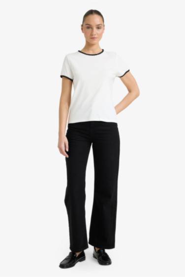 Футболка в рубчик Slim Fit с коротким рукавом