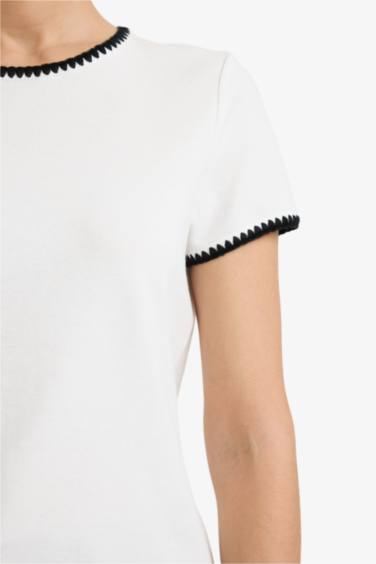 Футболка в рубчик Slim Fit с коротким рукавом