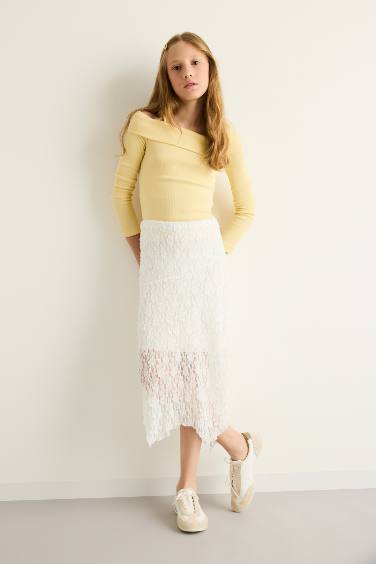 Girl Regular Fit Knitted Skirt