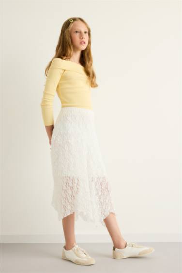 Girl Regular Fit Knitted Skirt