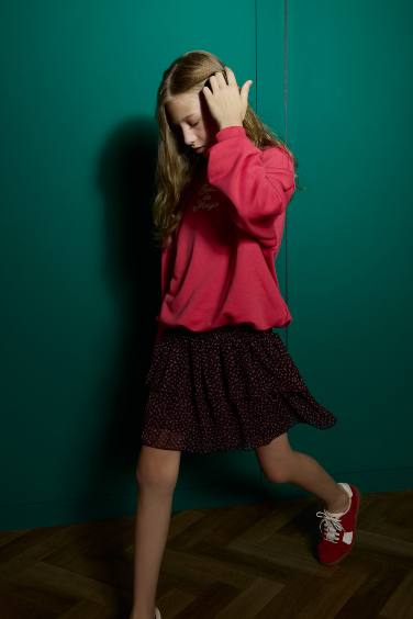 Girl Tulle Floral Print Skirt