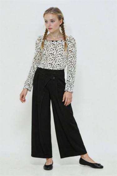 Girl Baggy Fit Gabardine Trousers