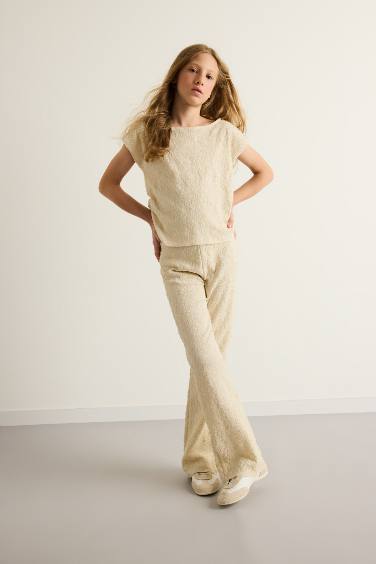 سيت بناتي بنطلون وتيشيرت مطرز - قطعتين