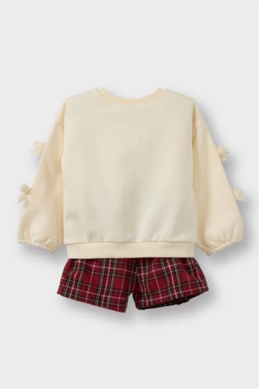 Baby Girl Plaid Sweatshirt Fabric 2 Piece Set