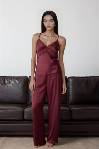 Regular Fit Uzun Boy Saten Alt-Fall in Love