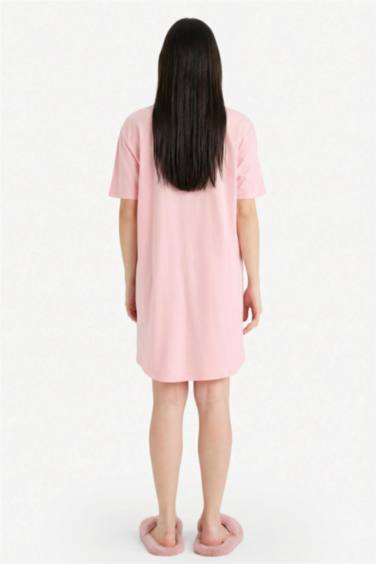 %100 Pamuk Regular Fıt Baskılı Gecelik - Görsel 6