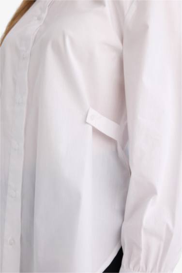 Tunique en coton à manches longues Coupe régulière