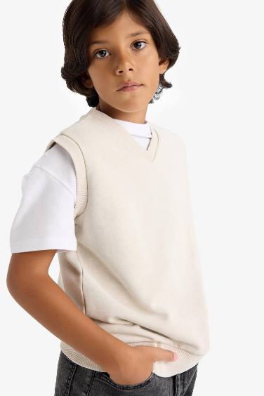 Boy V-Neck Washed Vest