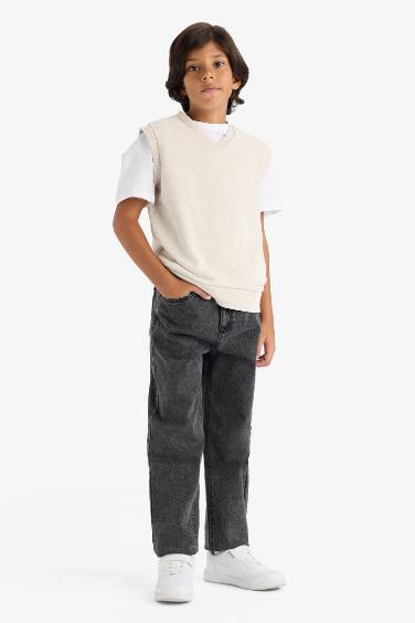 Boy V-Neck Washed Vest
