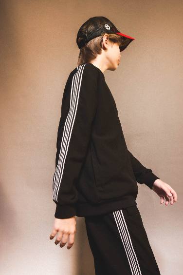 Boy College Collar Zippered Bomber Jacket