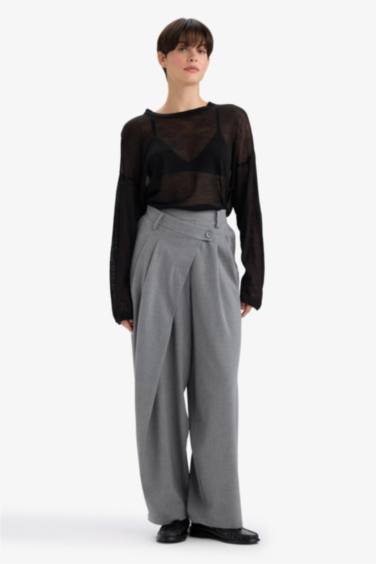 Relax Fit Bisiklet Yaka İnce Triko Kazak