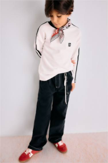 Loose Fit Gabardine Trousers