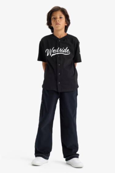 Loose Fit Gabardine Trousers