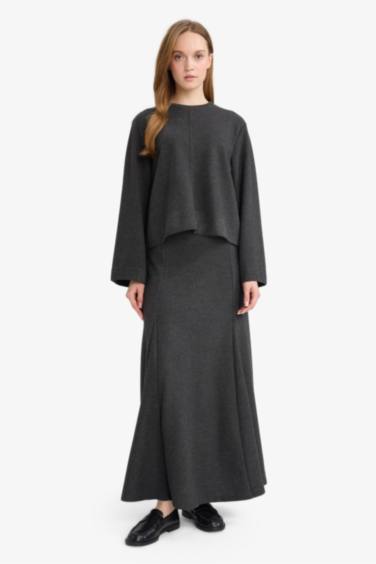 A Kesim Selanik Kumaş Maxi Etek