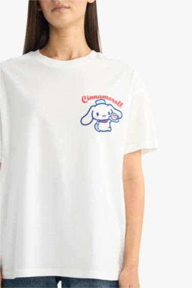 Hello Kitty Oversize кең пішімді суретті қысқа жеңді футболка