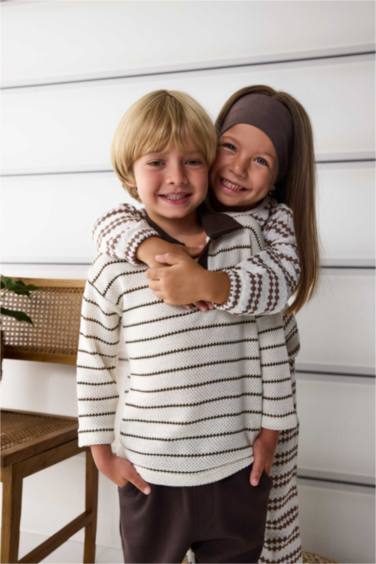 Baby Boy Shirt Collar Knitwear Striped T-Shirt