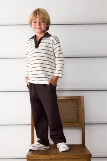 Baby Boy Shirt Collar Knitwear Striped T-Shirt
