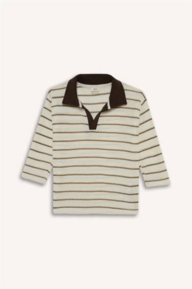 Baby Boy Shirt Collar Knitwear Striped T-Shirt