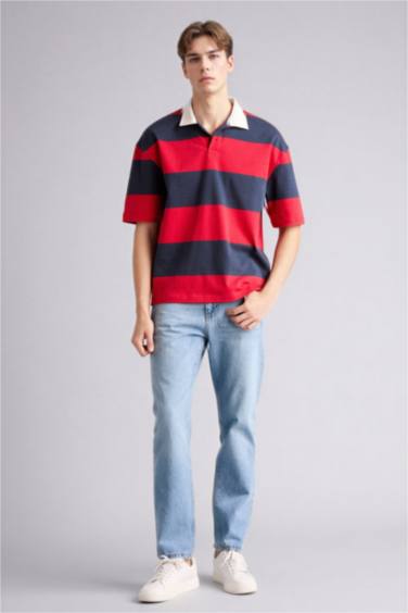 Loose Fit Polo Collar Polo T-Shirt